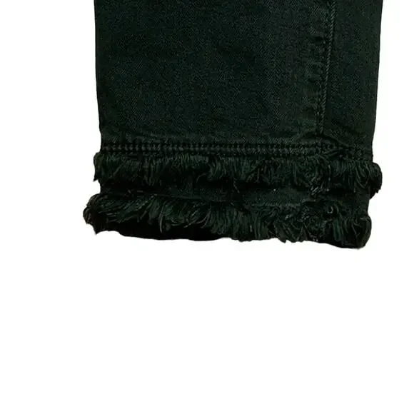 Loft Skinny Jeans Double Frayed Hem 5 Working Pockets Belt Loops Green Size 26 - Picture 6 of 14